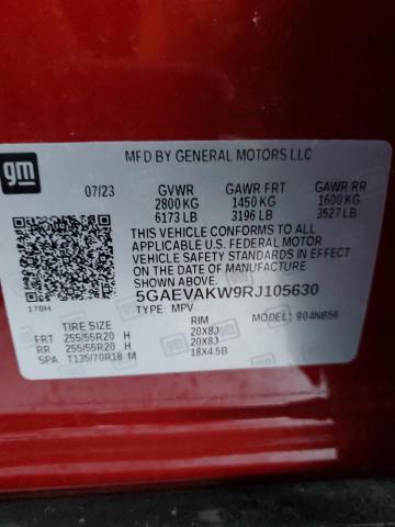 5GAEVAKW9RJ105630 - 2024 BUICK ENCLAVE ESSENCE 红色 照片 13