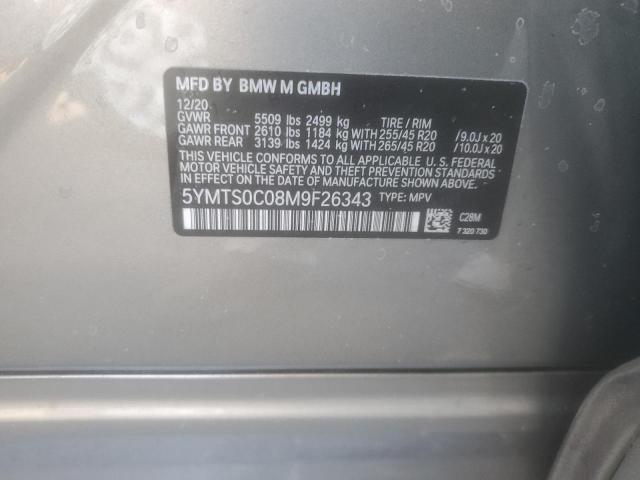 5YMTS0C08M9F26343 - 2021 BMW X3 M COMPETITION SILVER photo 13