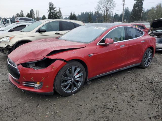 5YJSA1H14EFP35355 - 2014 TESLA MODEL S RED photo 1