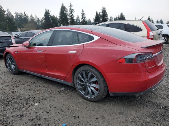 5YJSA1H14EFP35355 - 2014 TESLA MODEL S RED photo 2