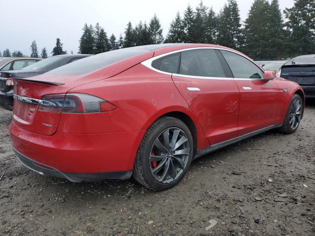 5YJSA1H14EFP35355 - 2014 TESLA MODEL S RED photo 3