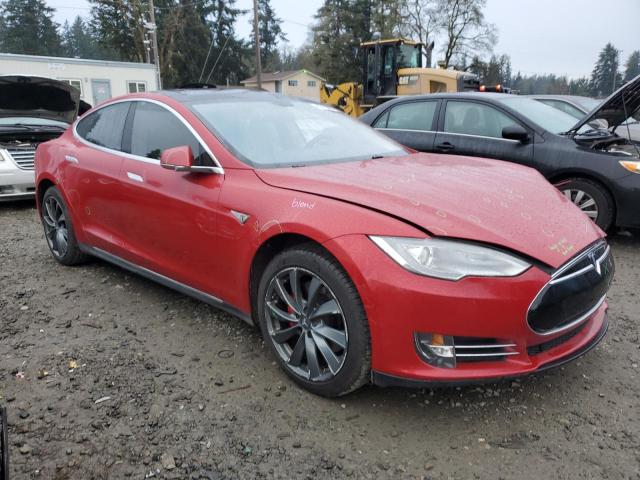 5YJSA1H14EFP35355 - 2014 TESLA MODEL S RED photo 4