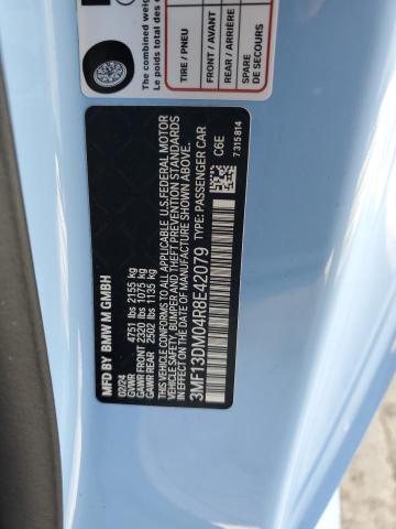 3MF13DM04R8E42079 - 2024 BMW M2 BLUE photo 12