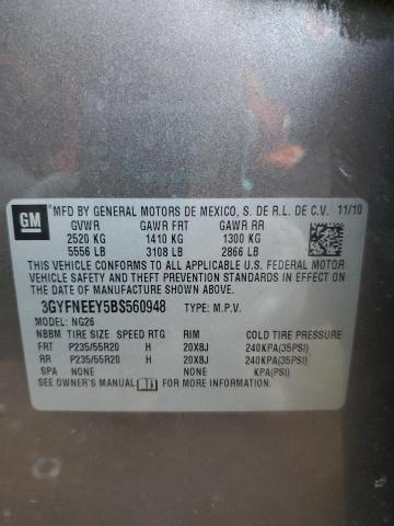 3GYFNEEY5BS560948 - 2011 CADILLAC SRX PERFORMANCE COLLECTION Gris photo 14