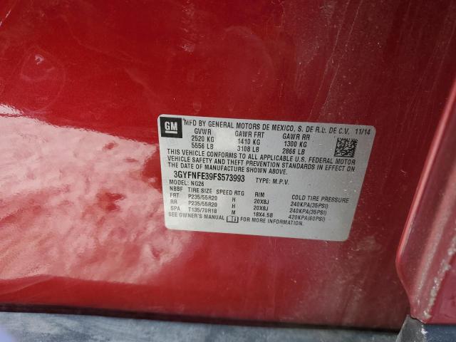 3GYFNFE39FS573993 - 2015 CADILLAC SRX PERFORMANCE COLLECTION Bordeaux photo 12