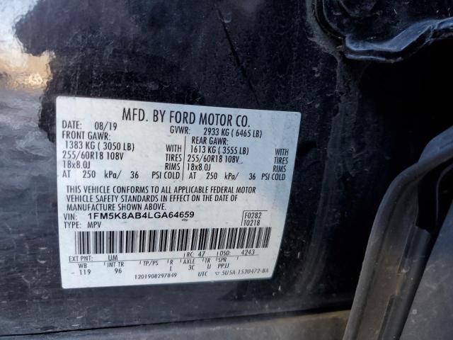 1FM5K8AB4LGA64659 - 2020 FORD EXPLORER POLICE INTERCEPTOR Қара фото 13