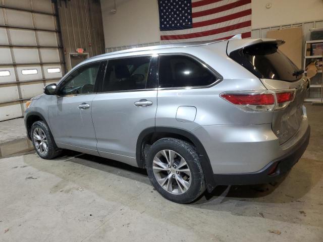 5TDJKRFH7ES043965 - 2014 TOYOTA HIGHLANDER XLE SILVER photo 2