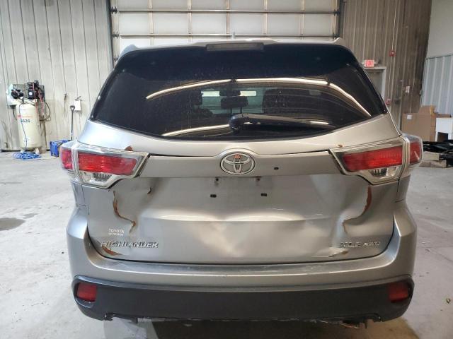5TDJKRFH7ES043965 - 2014 TOYOTA HIGHLANDER XLE SILVER photo 6