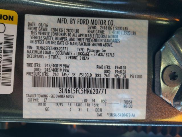 3LN6L5FC5HR620771 - 2017 LINCOLN MKZ RESERVE ნაცრისფერი ფოტო 12