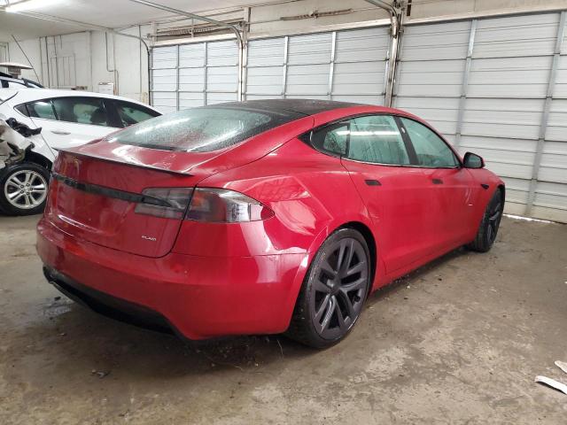 5YJSA1E63MF441220 - 2021 TESLA MODEL S RED photo 3