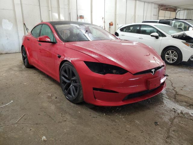 5YJSA1E63MF441220 - 2021 TESLA MODEL S RED photo 4