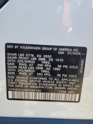 1V2HE2CA4RC255720 - 2024 VOLKSWAGEN ATLAS CROS SE WHITE photo 14