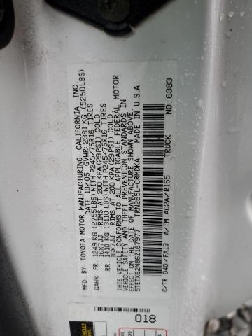 5TETX62N86Z167977 - 2006 TOYOTA TACOMA PRERUNNER ACCESS CAB WHITE photo 12