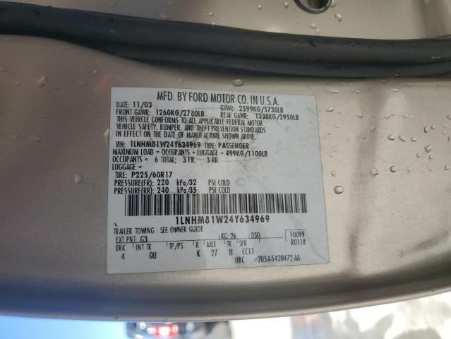 1LNHM81W24Y634969 - 2004 LINCOLN TOWN CAR EXECUTIVE Brun photo 12