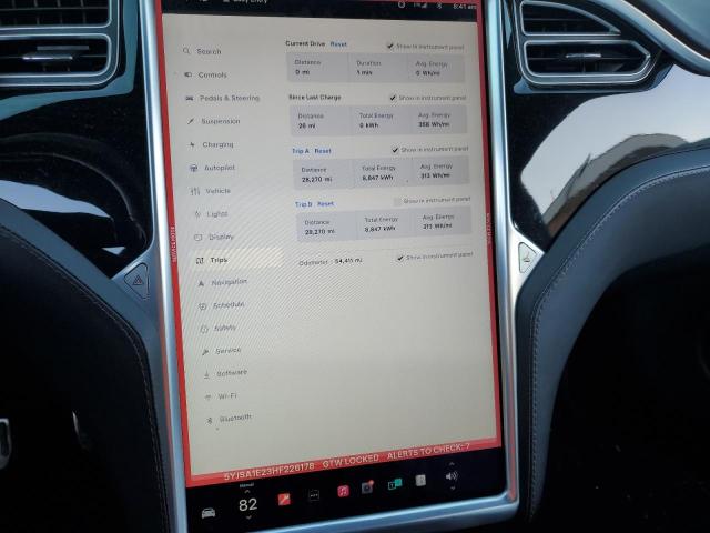 5YJSA1E23HF226178 - 2017 TESLA MODEL S WHITE photo 9