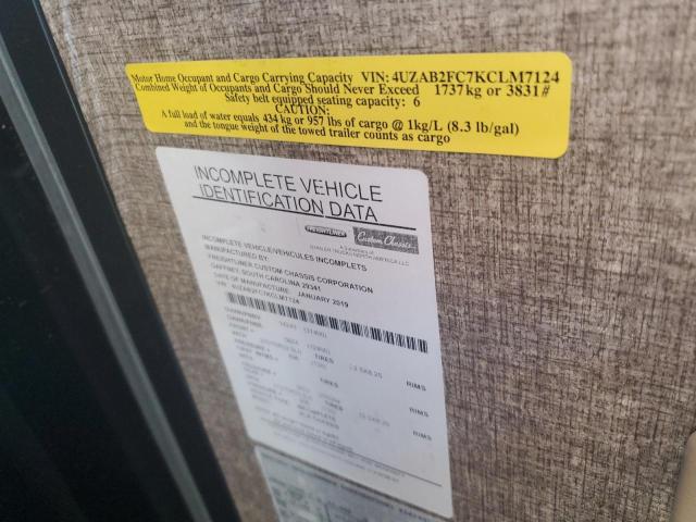 4UZAB2FC7KCLM7124 - 2019 FREIGHTLINER CHASSIS XC ორფეროვანი ფოტო 10