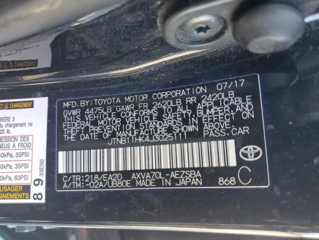 JTNB11HK4J3025111 - 2018 TOYOTA CAMRY L TURQUOISE photo 12