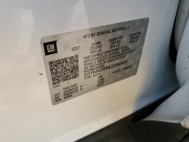 1GYKNCRS8JZ182473 - 2018 CADILLAC XT5 LUXURY 白色 照片 13