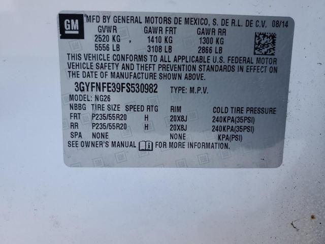 3GYFNFE39FS530982 - 2015 CADILLAC SRX PERFORMANCE COLLECTION WHITE photo 12