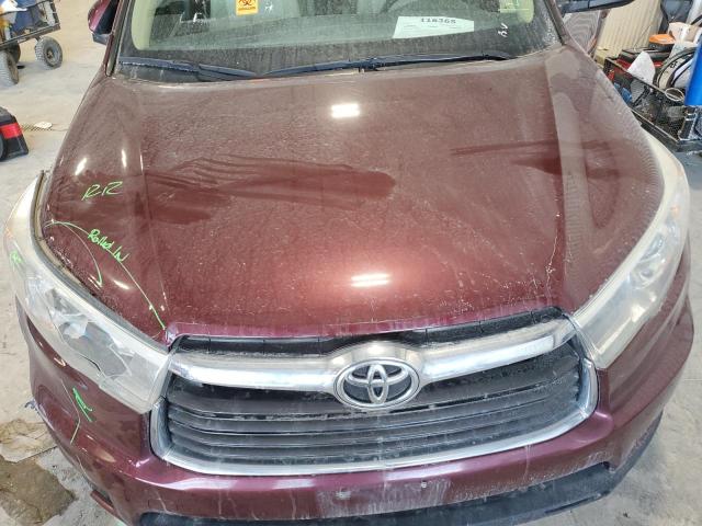 5TDJKRFH6FS194216 - 2015 TOYOTA HIGHLANDER XLE BURGUNDY photo 12