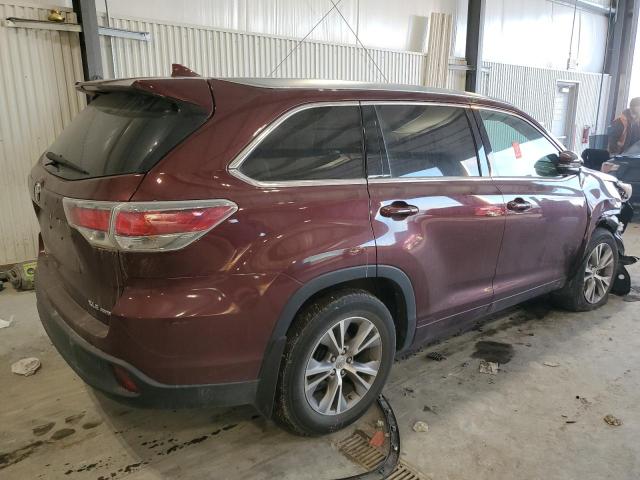 5TDJKRFH6FS194216 - 2015 TOYOTA HIGHLANDER XLE BURGUNDY photo 3