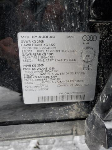 WA1C4AFY7P2105468 - 2023 AUDI SQ5 PRESTIGE BLACK photo 13