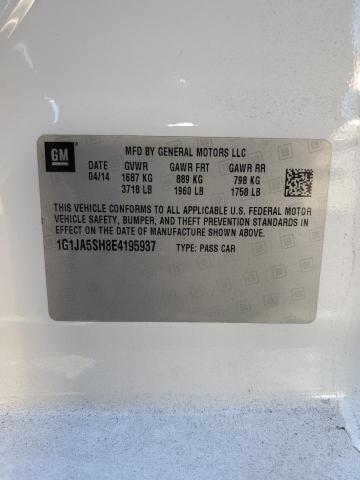 1G1JA5SH8E4195937 - 2014 CHEVROLET SONIC LS 白色 照片 12