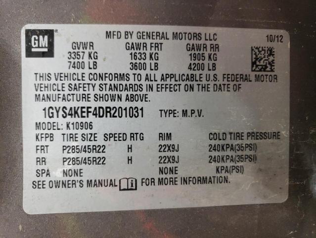 1GYS4KEF4DR201031 - 2013 CADILLAC ESCALADE ESV PLATINUM Boz foto 14