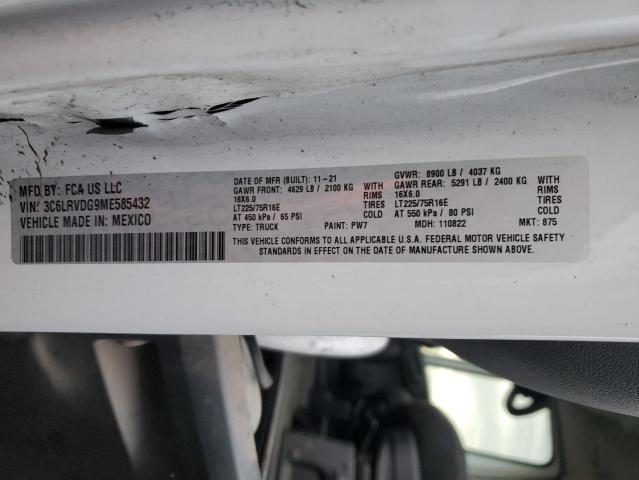 3C6LRVDG9ME585432 - 2021 RAM PROMASTER 2500 HIGH WHITE photo 13