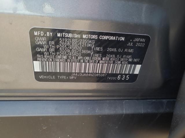 JA4J3UA84NZ085087 - 2022 MITSUBISHI OUTLANDER SE 灰色 照片 13