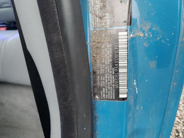 WBSBL93431JR10197 - 2001 BMW M3 CI BLUE photo 12