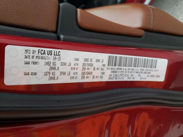 1C4RJFJTXFC172141 - 2015 JEEP GRAND CHER SUMMIT 勃艮第红 照片 13