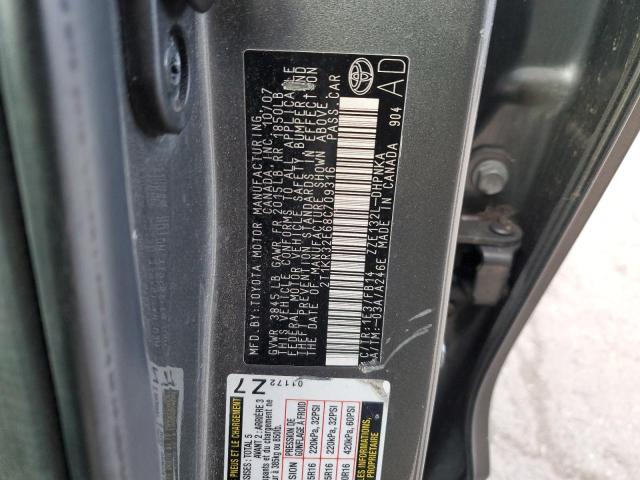 2T1KR32E68C709316 - 2008 TOYOTA COROLLA MA XR BLACK photo 12