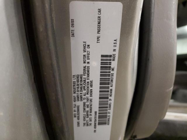 4S3BH675047619488 - 2004 SUBARU LEGACY OUTBACK AWP 银色 照片 13