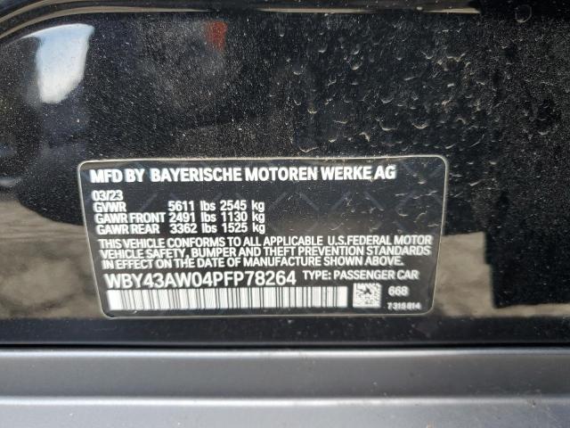 WBY43AW04PFP78264 - 2023 BMW I4 EDRIVE 35 BLACK photo 12