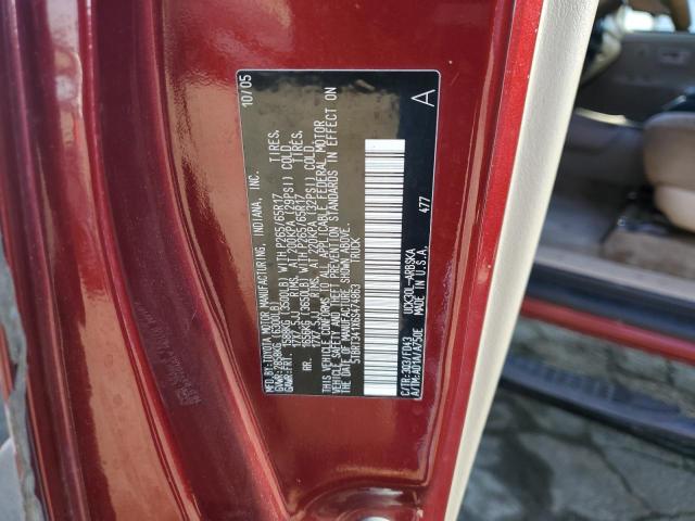 5TBRT341X6S474863 - 2006 TOYOTA TUNDRA ACCESS CAB SR5 MAROON photo 12