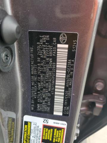 4T1G11AK4PU732969 - 2023 TOYOTA CAMRY SE NIGHT SHADE GRAY photo 12