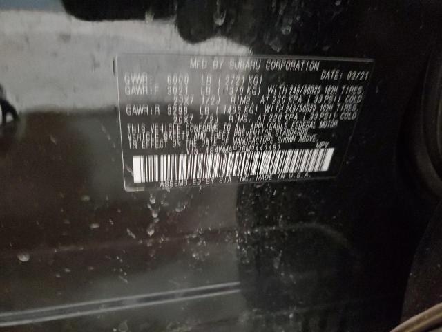 4S4WMARD6M3441481 - 2021 SUBARU ASCENT TOURING შავი ფოტო 14