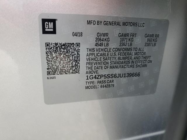 1G4ZP5SS6JU139666 - 2018 BUICK LACROSSE ESSENCE SILVER photo 12