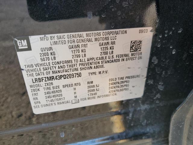 LRBFZMR43PD209750 - 2023 BUICK ENVISION PREFERRED შავი ფოტო 13