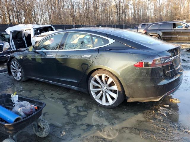 5YJSA1H11EFP43722 - 2014 TESLA MODEL S GREEN photo 2