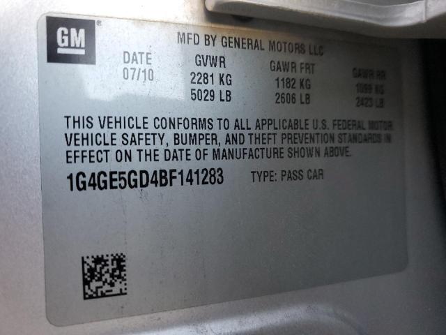 1G4GE5GD4BF141283 - 2011 BUICK LACROSSE CXS SILVER photo 13