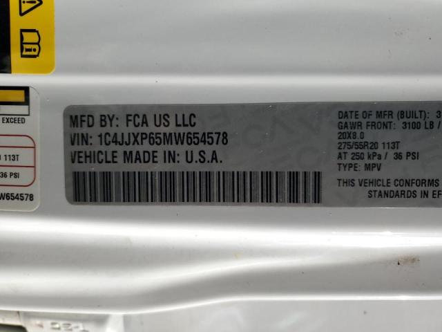 1C4JJXP65MW654578 - 2021 JEEP WRANGLER U SAHARA 4XE WHITE photo 12