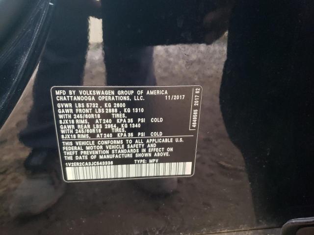 1V2ER2CA3JC543336 - 2018 VOLKSWAGEN ATLAS SEL BLACK photo 14