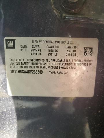 1G11H5SA4DF233309 - 2013 CHEVROLET MALIBU LTZ 蓝色 照片 12