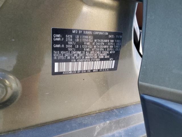 4S4BTGPD9L3141889 - 2020 SUBARU OUTBACK TOURING LDL Կանաչ լուսանկար 13