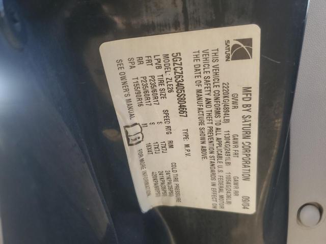 5GZCZ63405S804667 - 2005 SATURN VUE RED photo 13
