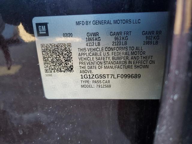 1G1ZG5ST7LF099689 - 2020 CHEVROLET MALIBU RS 黑色 照片 13