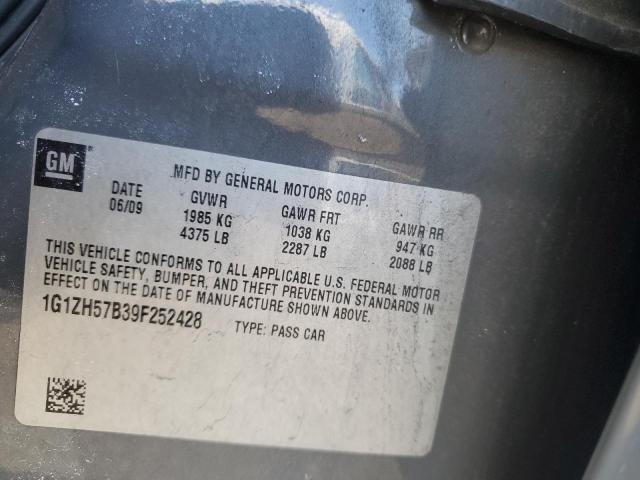 1G1ZH57B39F252428 - 2009 CHEVROLET MALIBU 1LT Сұр фото 12