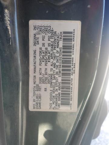 5TBRT34111S170345 - 2001 TOYOTA TUNDRA ACCESS CAB მწვანე ფოტო 12
